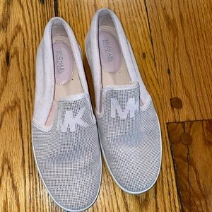 MICHAEL Michael Kors Light Pink Perforated Slip-On Sneakers